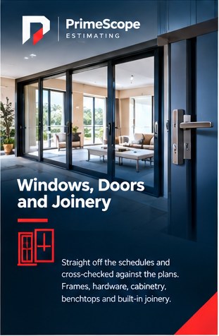 Windows, doors and joinery: a run of aluminium framed sliding doors opening onto a living room.